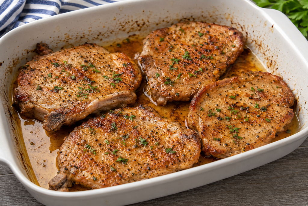 Thin Pork Chops in Oven