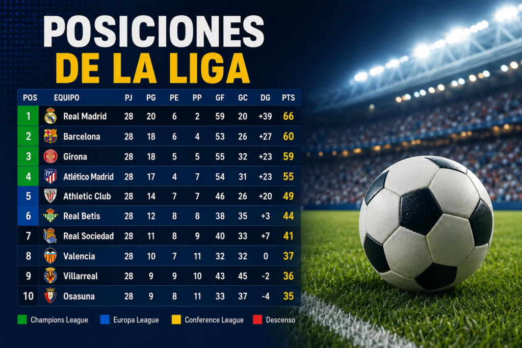 Posiciones de la Liga